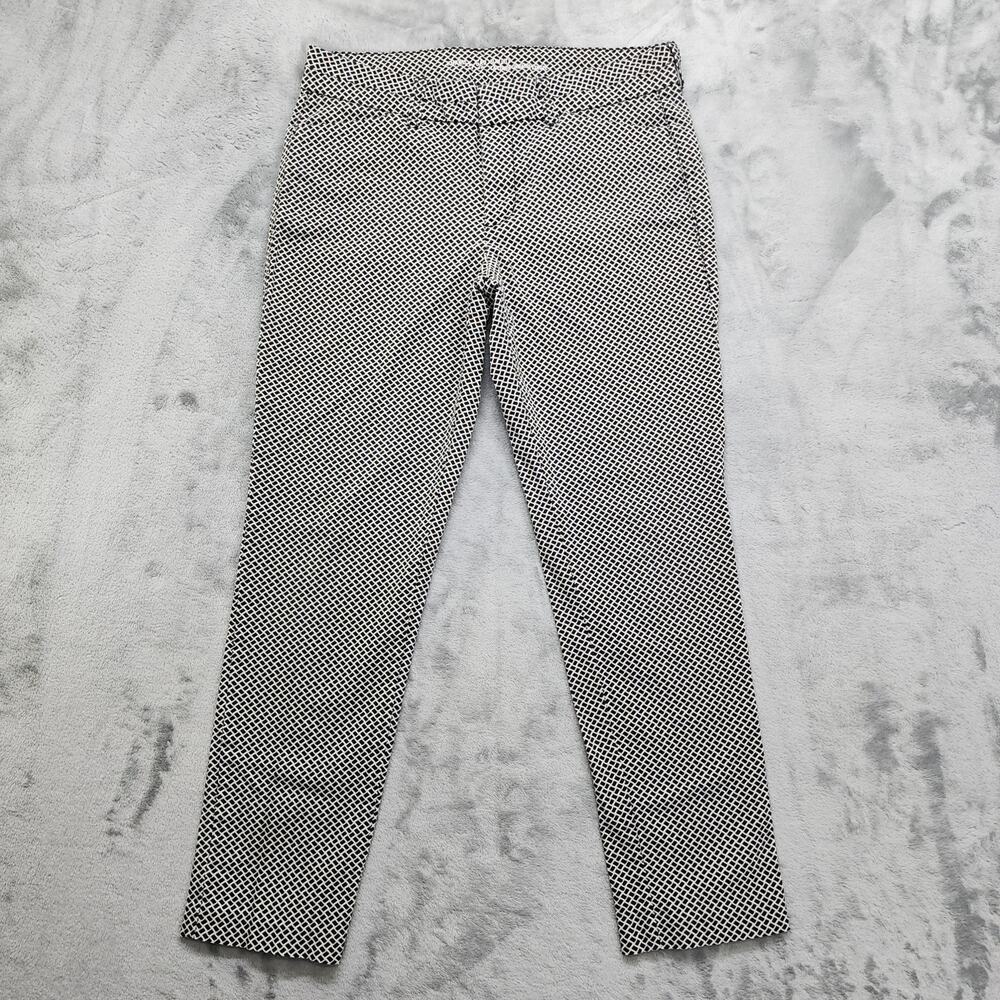 GAP Pants Womens 4 Black White Printed New Slim City Mid Rise Crop Ankle Office